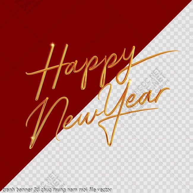 tranh banner 3d chuc mung nam moi file vector